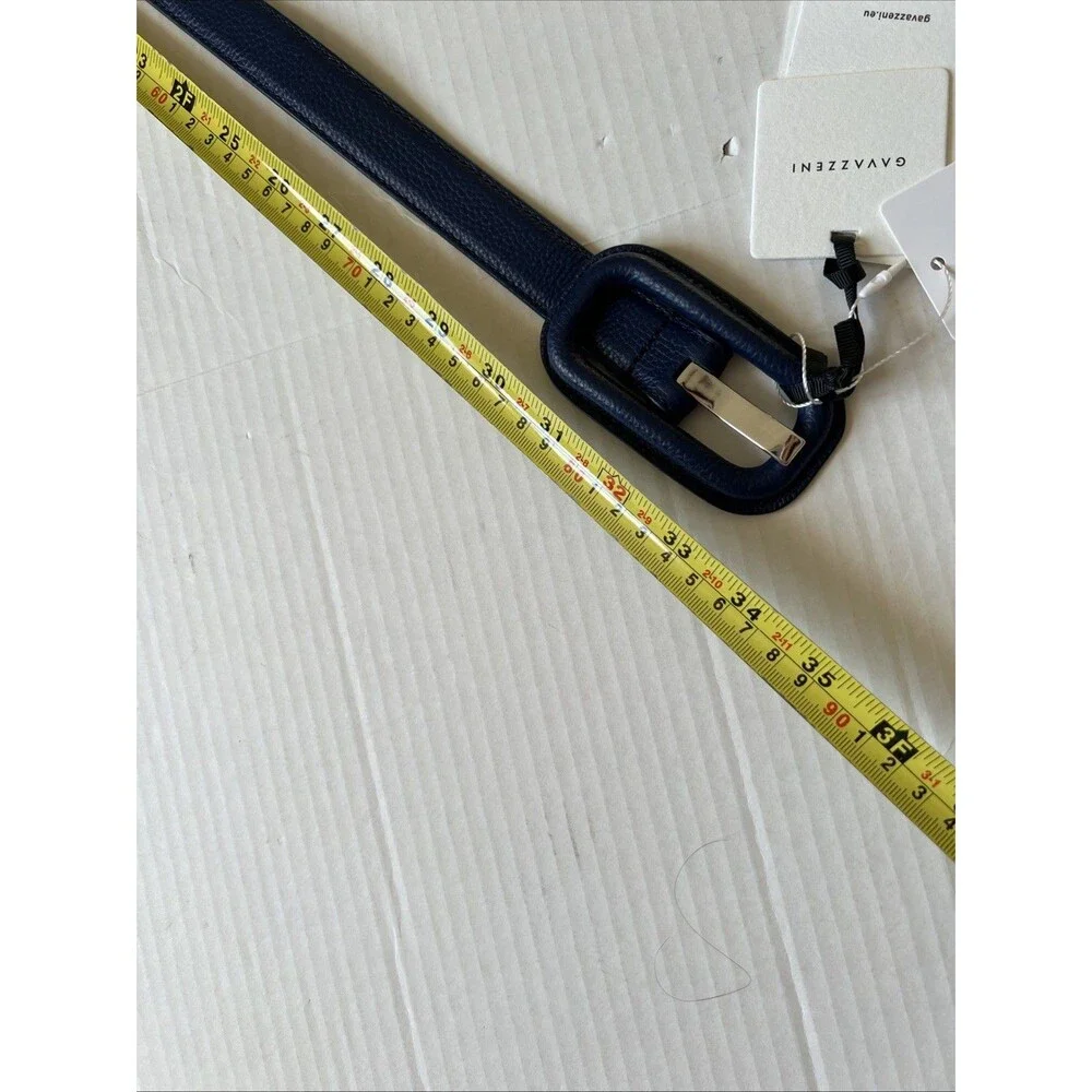 Veronica Beard/GAVAZZENI Leather Belt 90/M Lavanda Navy Blue Made in Italy NWT